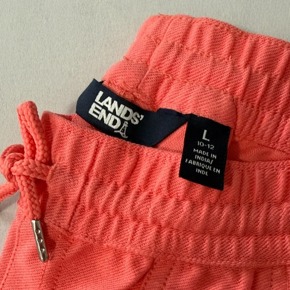 Lands' End Kids Coral Pull-On Joggers Girls Size L/10-12 NWT PA